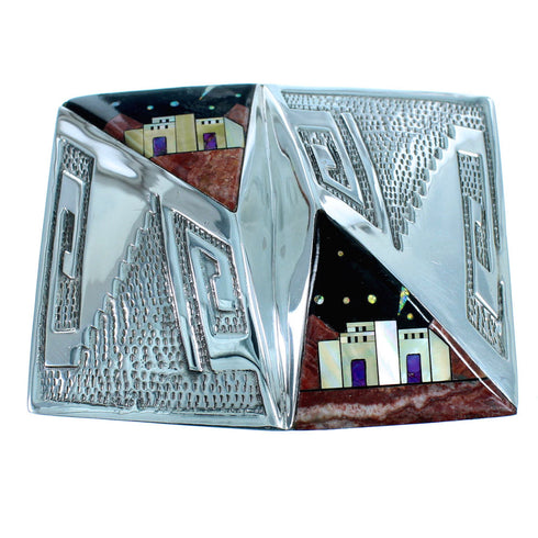 Native American Design Multicolor Water Wave Belt Buckle AW75389